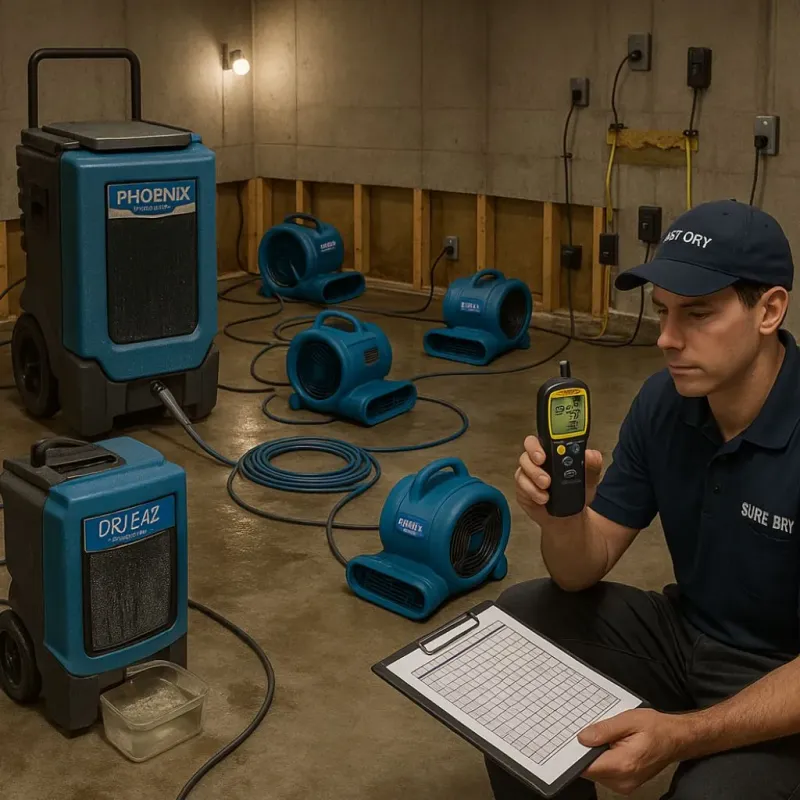Structural Drying and Dehumidification process in Lawrenceville, VA